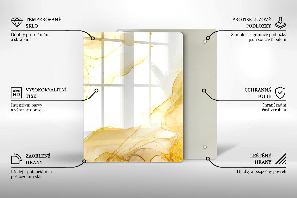 Skleněná deska do kuchyně Boho listy vzor