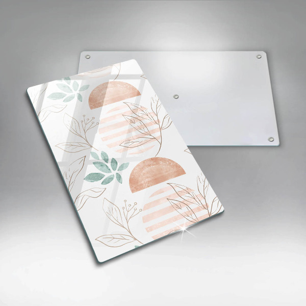 Skleněná deska do kuchyně Boho listy vzor