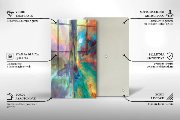 Skleněná krájecí deska Barevné nebe