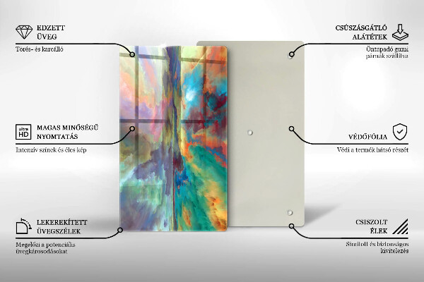 Skleněná krájecí deska Barevné nebe