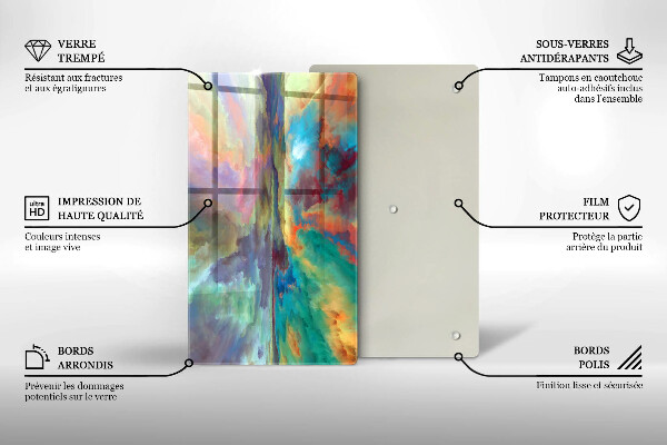 Skleněná krájecí deska Barevné nebe