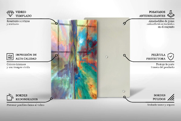 Skleněná krájecí deska Barevné nebe