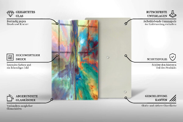 Skleněná krájecí deska Barevné nebe