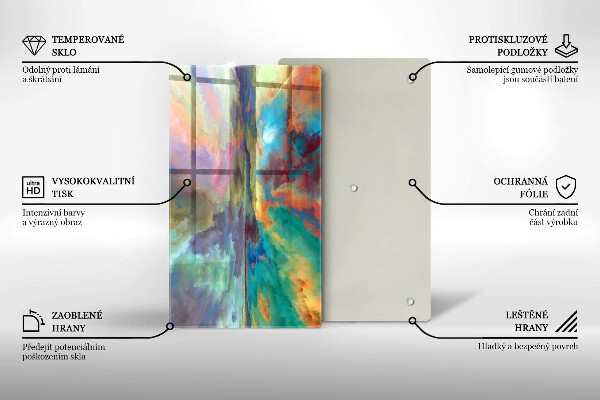 Skleněná krájecí deska Barevné nebe