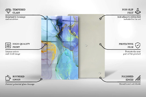 Skleněná krájecí deska Prasklý zlatý kámen