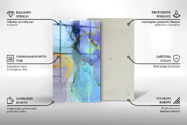 Skleněná krájecí deska Prasklý zlatý kámen