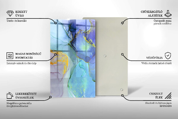 Skleněná krájecí deska Prasklý zlatý kámen