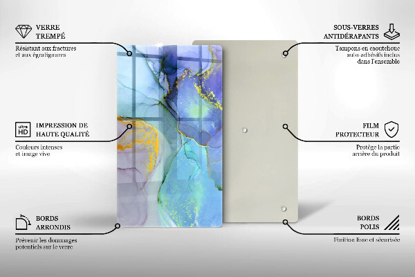 Skleněná krájecí deska Prasklý zlatý kámen