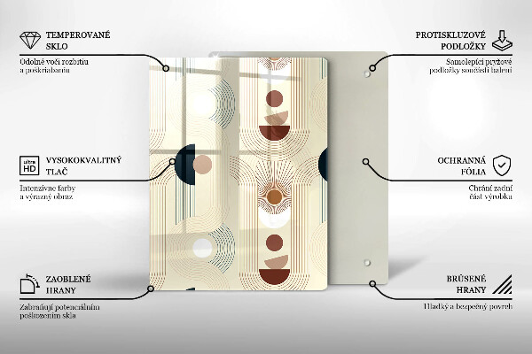 Skleněná deska do kuchyně Moderní čáry vzor