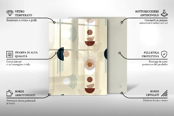 Skleněná deska do kuchyně Moderní čáry vzor