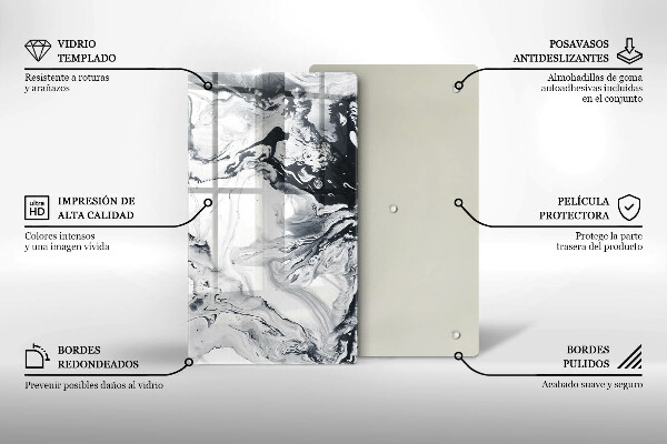 Skleněná deska do kuchyně Inkoustová abstrakce