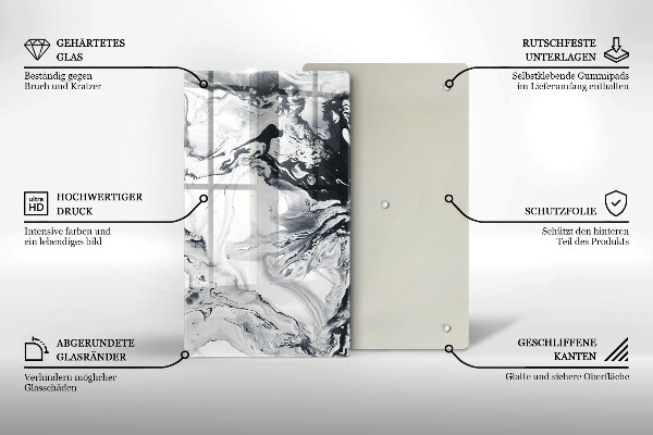 Skleněná deska do kuchyně Inkoustová abstrakce