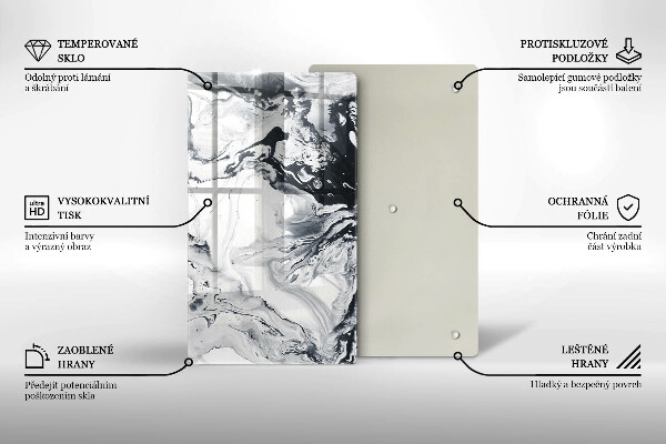 Skleněná deska do kuchyně Inkoustová abstrakce