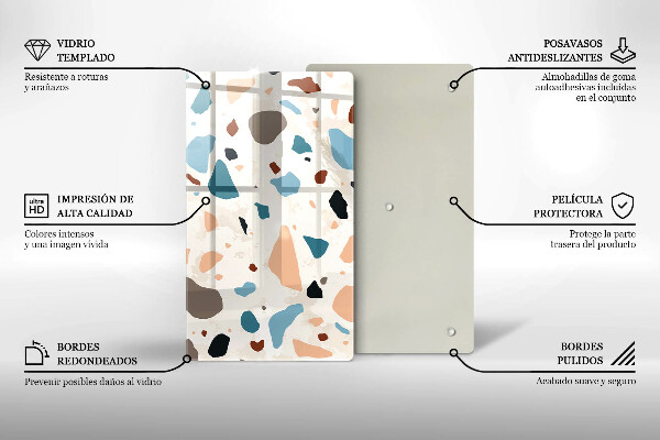 Skleněná krájecí deska Dekorativní kamenina