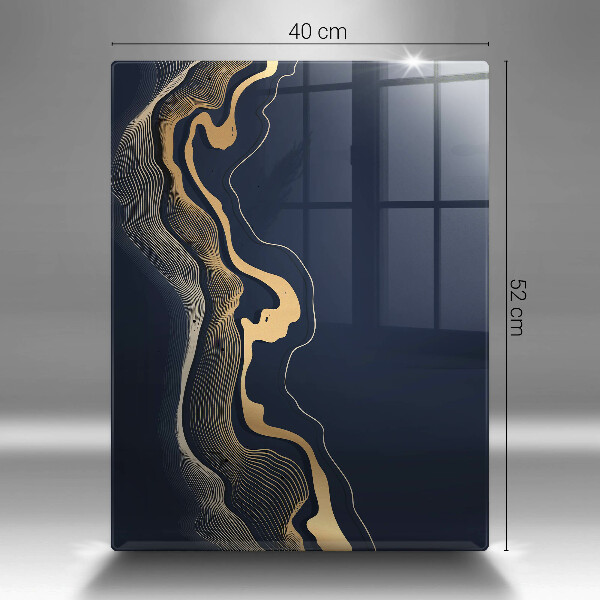 Skleněná deska do kuchyně Abstraktní zlaté čáry