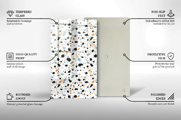 Skleněná krájecí deska Dekorativní kamenina