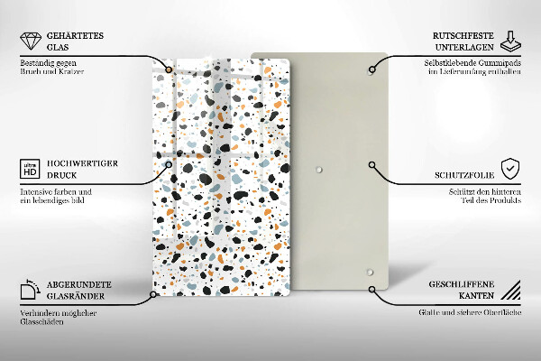 Skleněná krájecí deska Dekorativní kamenina