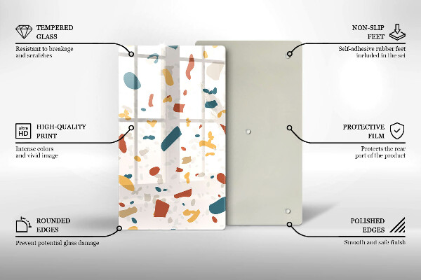 Skleněná krájecí deska Dekorativní kamenina