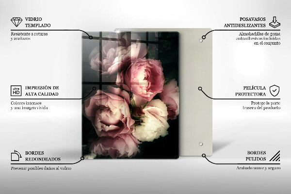 Skleněná krájecí deska Dekorativní kameny talíř