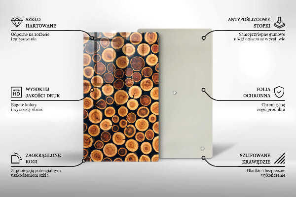 Skleněná deska do kuchyně Dřevěné pařezy