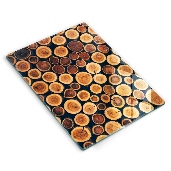 Skleněná deska do kuchyně Dřevěné pařezy