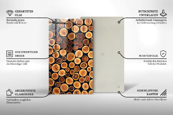 Skleněná deska do kuchyně Dřevěné pařezy