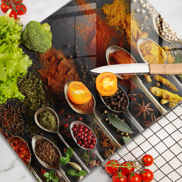 Skleněná deska do kuchyně Lžíce s kořením