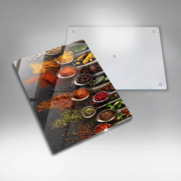 Skleněná deska do kuchyně Lžíce s kořením