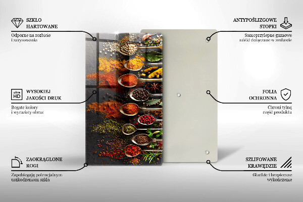 Skleněná deska do kuchyně Lžíce s kořením