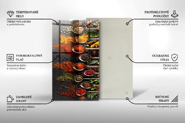 Skleněná deska do kuchyně Lžíce s kořením