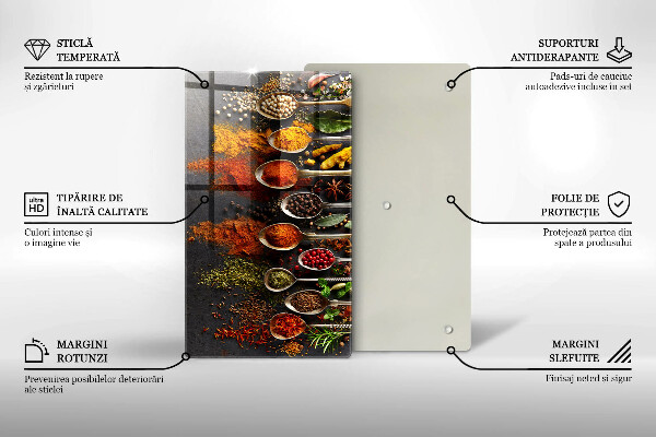 Skleněná deska do kuchyně Lžíce s kořením