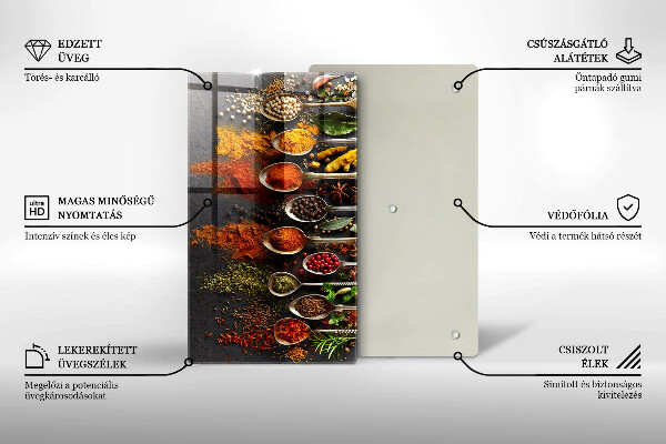 Skleněná deska do kuchyně Lžíce s kořením