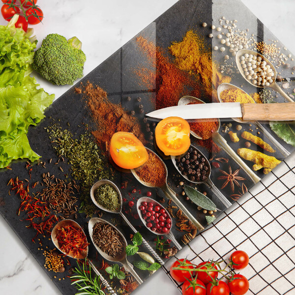 Skleněná deska do kuchyně Lžíce s kořením