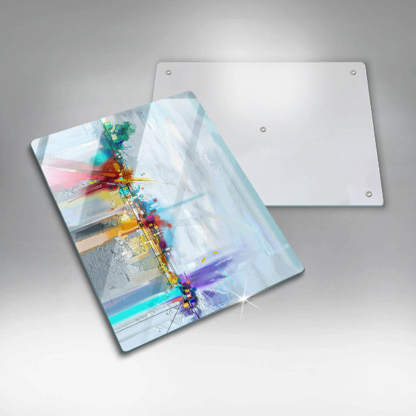 Skleněná deska do kuchyně Malovaná abstrakce