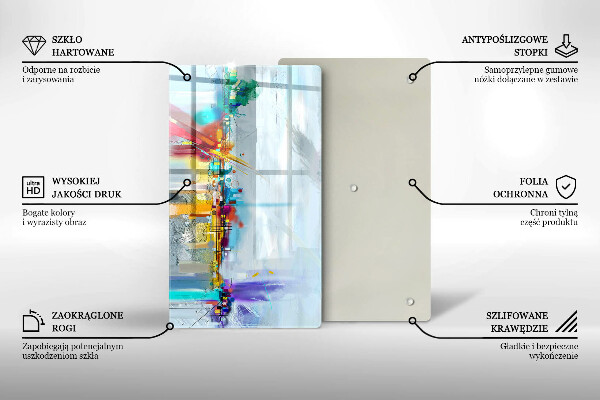 Skleněná deska do kuchyně Malovaná abstrakce