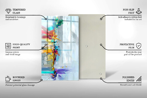 Skleněná deska do kuchyně Malovaná abstrakce