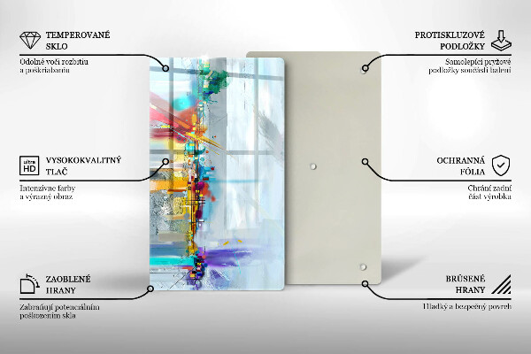 Skleněná deska do kuchyně Malovaná abstrakce