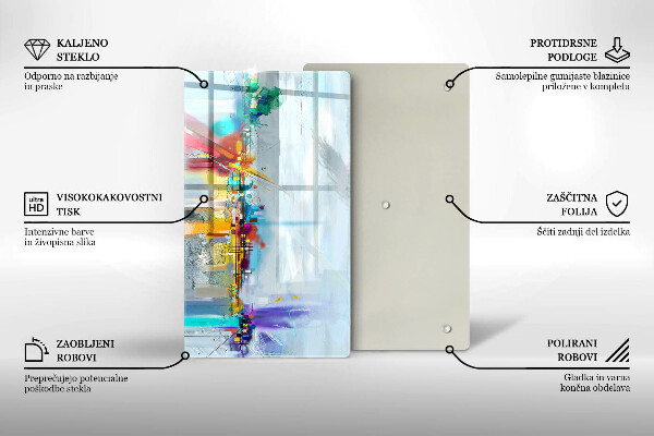 Skleněná deska do kuchyně Malovaná abstrakce