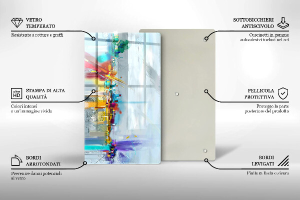 Skleněná deska do kuchyně Malovaná abstrakce