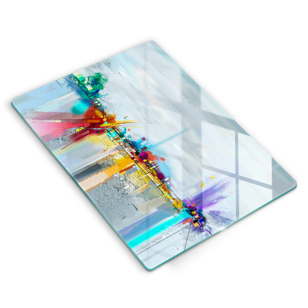 Skleněná deska do kuchyně Malovaná abstrakce