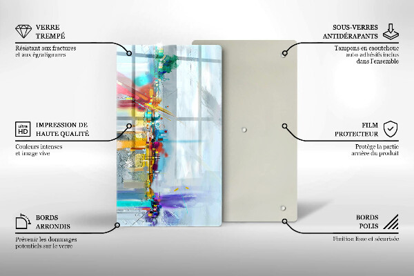 Skleněná deska do kuchyně Malovaná abstrakce