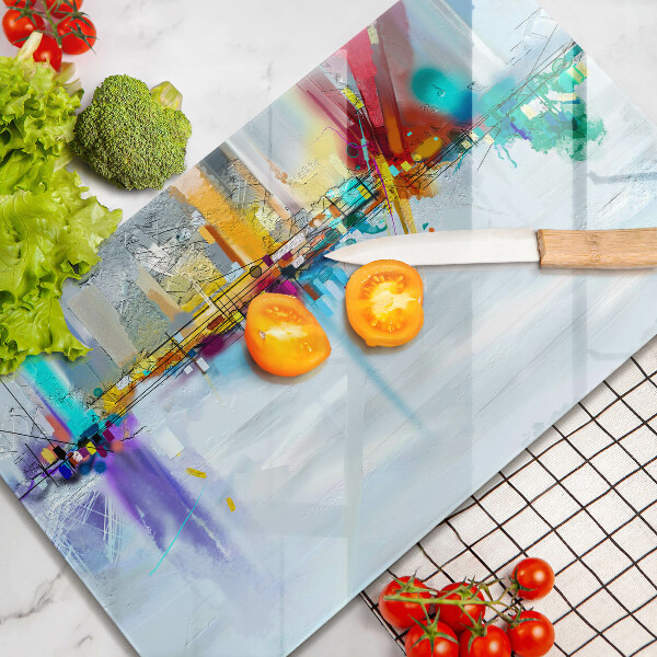 Skleněná deska do kuchyně Malovaná abstrakce