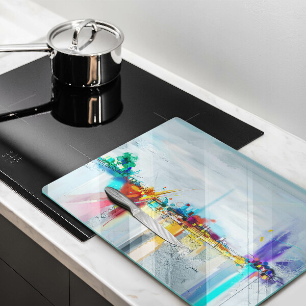 Skleněná deska do kuchyně Malovaná abstrakce