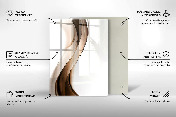 Skleněná deska do kuchyně Abstraktní linie