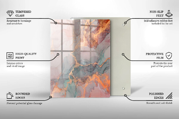 Skleněná krájecí deska Dekorativní kámen