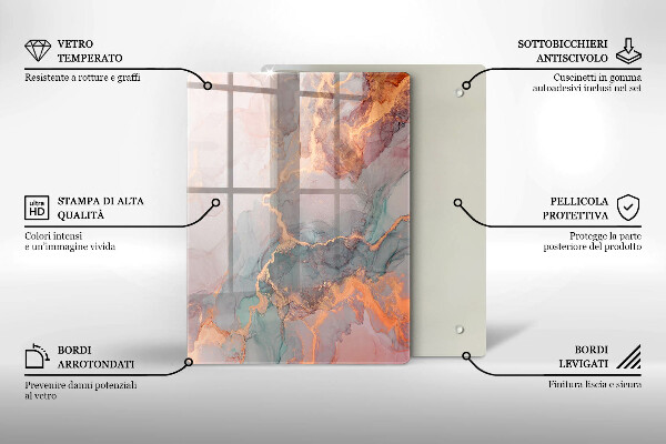 Skleněná krájecí deska Dekorativní kámen