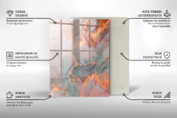 Skleněná krájecí deska Dekorativní kámen