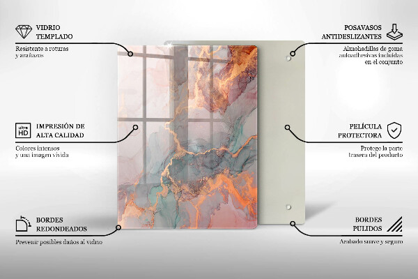 Skleněná krájecí deska Dekorativní kámen