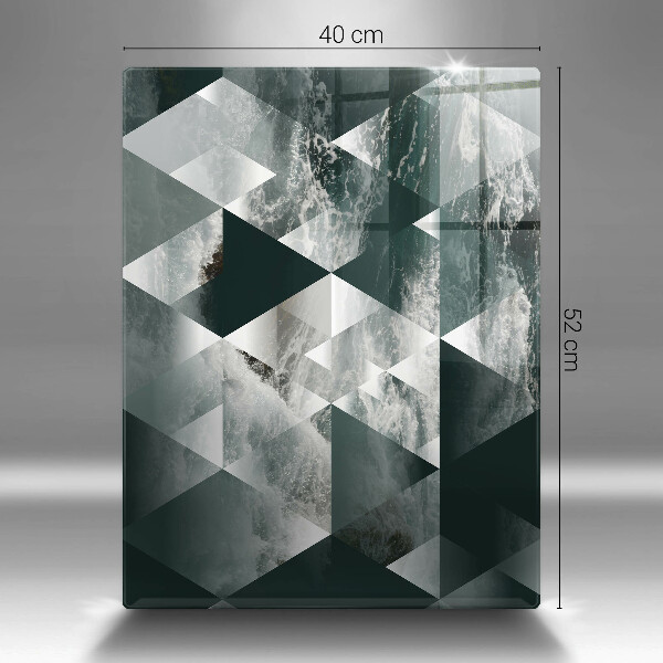 Skleněná deska do kuchyně Trojúhelníky a voda