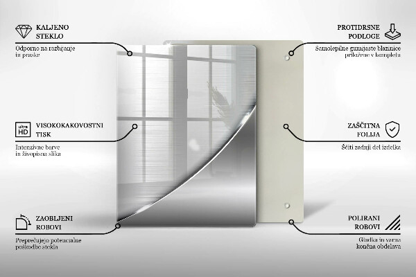 Skleněná deska do kuchyně Trojúhelníky a voda